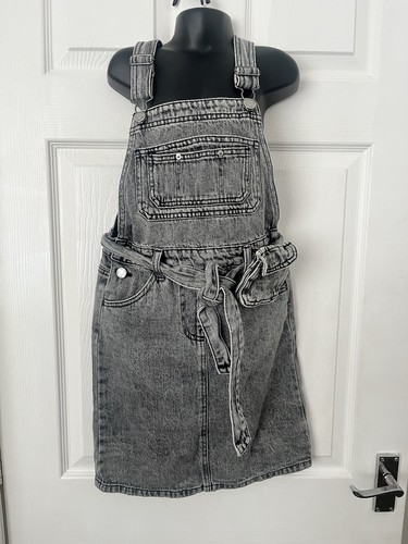 Denim grigio bambina pinafore