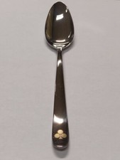 PINTINOX - CONFEZIONE 12 PEZZI - CUCCHIAINO DA MOKA CON TRIFOGLIO ORO 11CM - ...