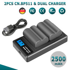 2x 2.5AH BP-511 batteria e caricabatterie per Canon BP-511A EOS 5D 50D 10D 20D 300D MV30 