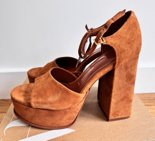 Sandali zara arancioni pelle - zara,
