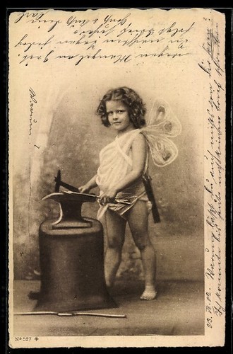 Cartolina cupido come fabbro - cartolina,