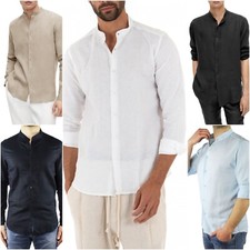 Camicia Uomo Lino Collo
