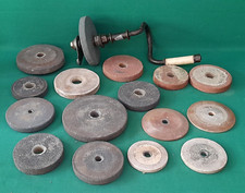 VECCHIA MOLA A MANO DA BANCO FABBRO ARROTINO 16 PIETRE ARENARIE ABRASIVE. BS100