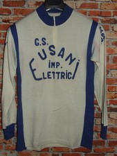 EROICA MAGLIA SHIRT BICI CICLISMO VINTAGE 70'S EUSANI 50% LANA RICAMATA