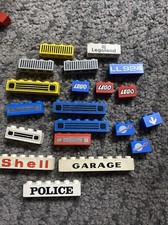 LEGO SYSTEM MATTONCINI DECORATI ANNI 70 * LEGOLAND * SHELL POLICE GARAGE. Usato