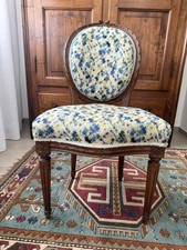 Poltroncina Vintage Imbottita Da Scrivania - Legno Massello