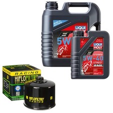 Kit filtro olio BMW R 1200 RT ABS LC ESA K52 2018, LIQUI MOLY 5W-40 Race 5L, HiFlo