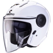 Casco Jet Caberg Soho Bianco Metallizzato Casco Moto Scooter Visiera Parasole 