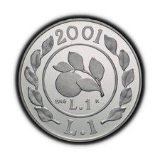 ITALIA. 2001, 1 Lira, Argento