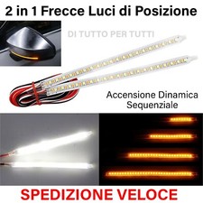 2X STRISCE STRIP LED LUCI DIURNE DRL + FRECCE DINAMICHE SEQUENZIALI AUTO MOTO