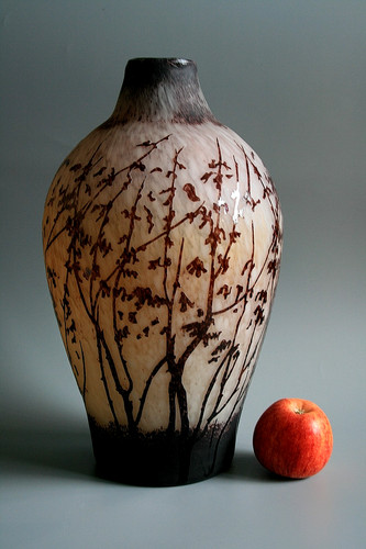 Vaso antico vetro acidato - vaso,