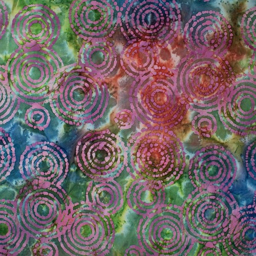 Baumwollstoff batik circles - baumwollstoff,