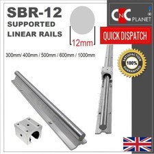 Guida albero lineare SBR12 SBR supporto acciaio cromato 12mm + cuscinetto SBR12uu