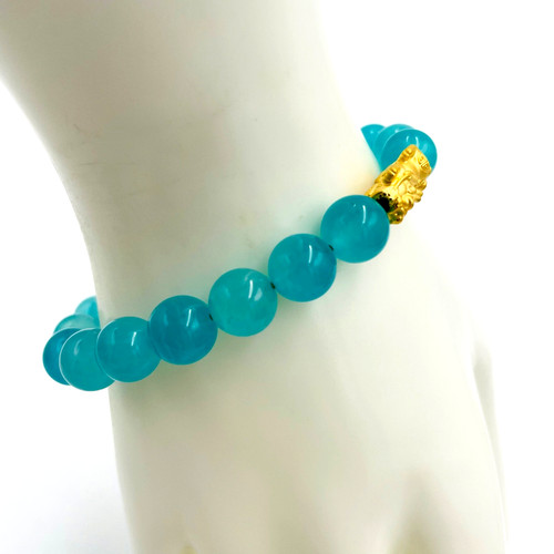 Bracciale amazzonite perline - amazzonite,