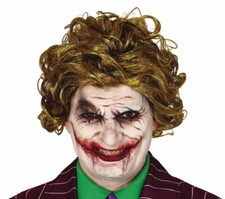 Per Joker Parrucca Cosplay Verde Riccia Adulto Festa Capelli Parrucche Clown Halloween
