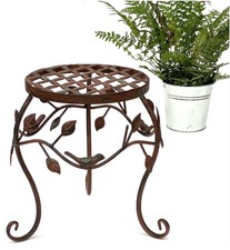 Sgabello fiori metallo marrone
