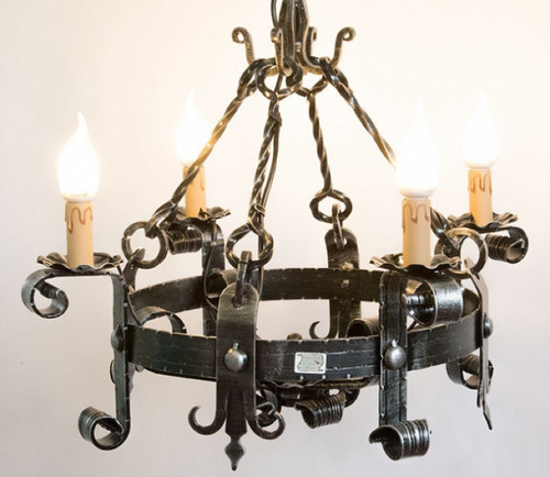 Lampadario forgia luci ferro - lampadario,