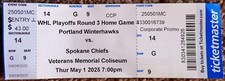 TICKET Spokane Chiefs CLINCHER