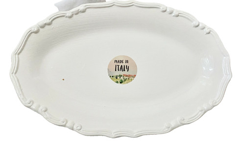 Piatto piatto ovale smaltato