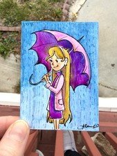 Dipinto ombrello viola