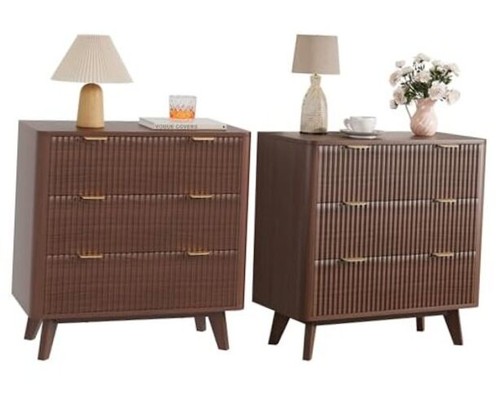 Set comodini scanalati - set, 2