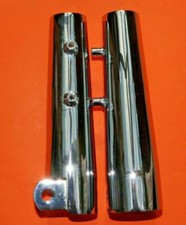 TRIUMPH TR7 T140 COPPIA PARAFANGO FORCELLA CROMATO ATTACCO FARO 97-4480/81 UK