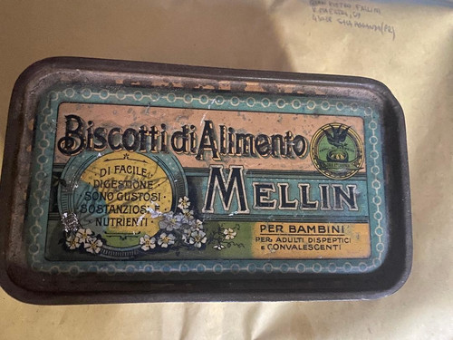 Antica scatola latta - antica,