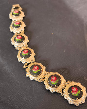 bracciale vintage anni 60 argentato con fiori Made in Austria - vtg bracelet