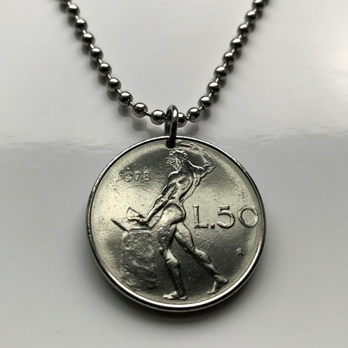 Ciondolo moneta italia lire - 50,