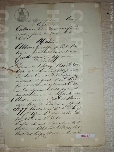 H8737 documento antico - documento, 1866