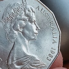 RARA MONETA DA 50 CENTESIMI AUSTRALIA 1983, REGINA ELISABETTA II