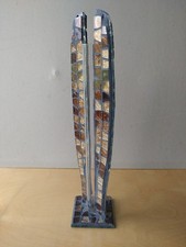 Vaso in vetro arte astratta multicolore mosaico vintage