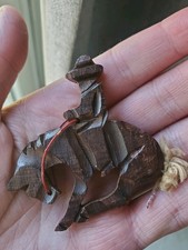 Spilla cavallo cowboy in legno