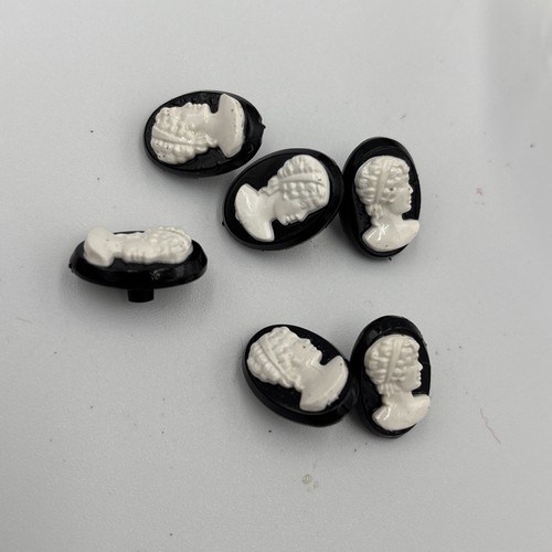 Bottoni cammeo lutto bianco - bottoni,