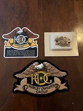 Lotto adesivi spilla patch gruppo proprietari Harley Davidson vintage HOG motociclista motociclista