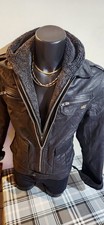 Giacca In Vera Pelle Da Motociclista Taglia L doppia Abbottonatura Foderata