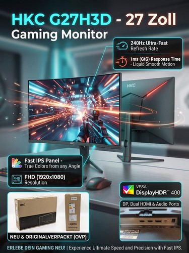 Hkc g27h3d monitor - g27h3d, 27