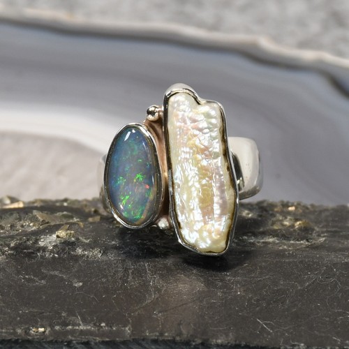 Boulder opal ring 925er - boulder,