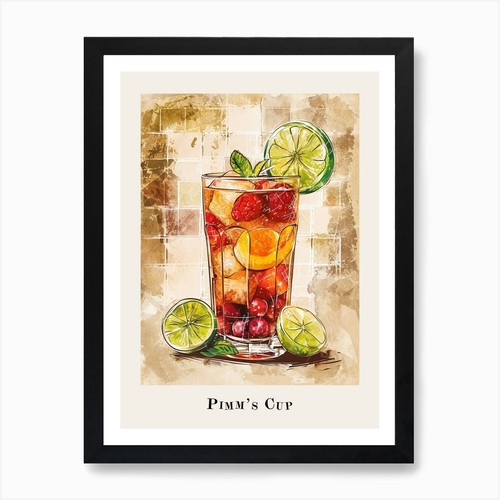 Poster piastrelle coppa pimm - poster, s