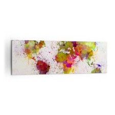 Quadro su Tela 160x50cm mappa mondo moderno Stampe Immagini Quadri Murale