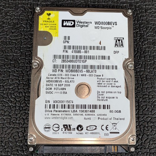 Western digital scorpio gb - 80,
