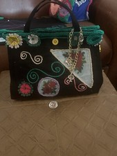 Borsa Nera Fantasia Fiori