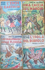 Emilio Salgari Racconti illustrati n. 41 45 60 62 Sonzogno 1940 '41