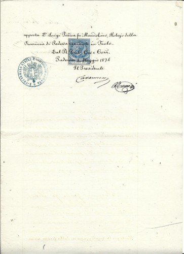 1874 padova carta bollata 2l - ,