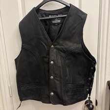 Gilet in pelle Big B. Nero