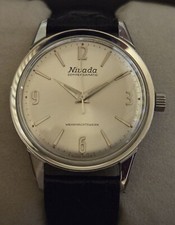 Orologio da polso vintage Nivada Compensamatic in acciaio inox - carica manuale - Cal. AS 1604