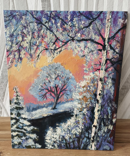 Paesaggio dipinto olio - paesaggio, 30x24cm