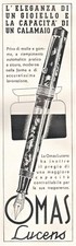 PUBBL. 1939 PENNA STILOGRAFICA OMAS LUCENS GIOIELLO LUSSO CALAMAIO TASPARENZA