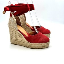 Red Canvas Castaner Wedges