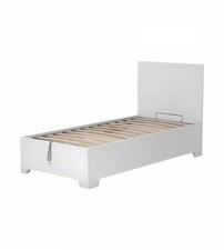 LETTO SINGOLO CONTENITORE CON PIEDINI "HI BOX" BIANCO 90X190 CM